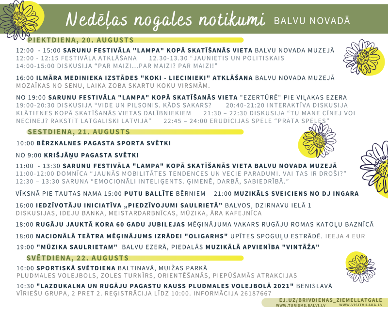 Lieliskas idejas atpūtai nedēļas nogalē Balvu novadā!