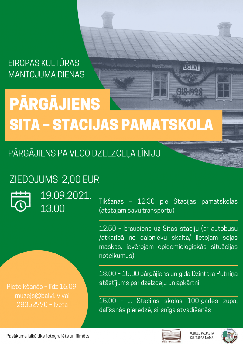 Aicinām piedalīties pārgājienā pa veco dzelzceļa līniju "Sita – Stacijas pamatskola"