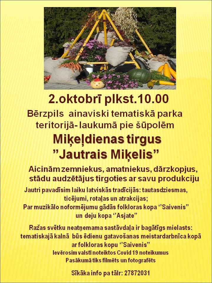 Bērzpilī būs Miķeļdienas tirgus “Jautrais Miķelis”