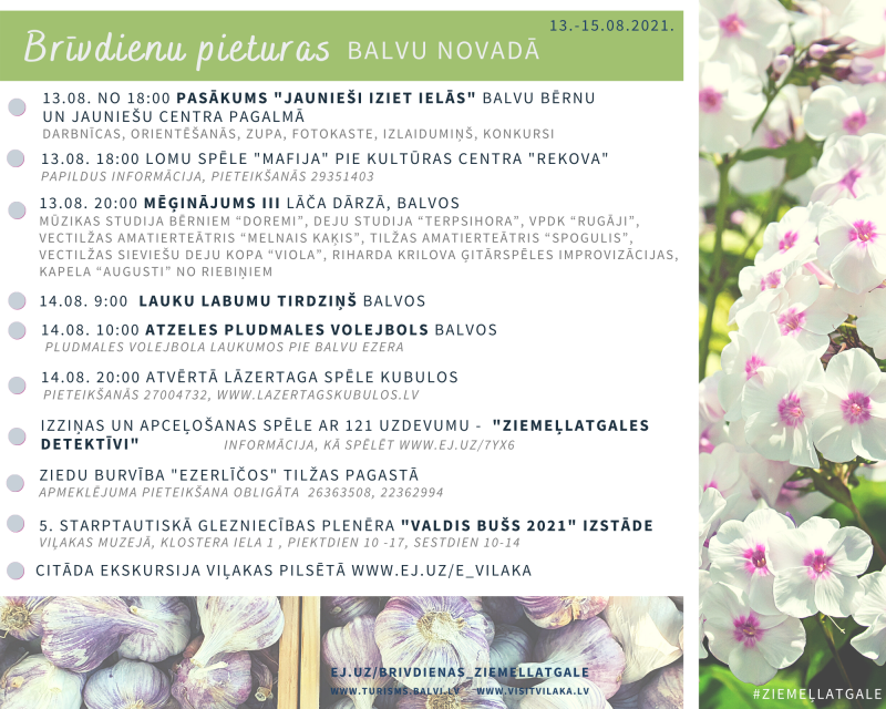 Idejas brīvdienām Balvu novadā