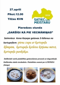 Pieredzes stunda "Garšīgi kā pie vecmāmiņas" &nbsp;