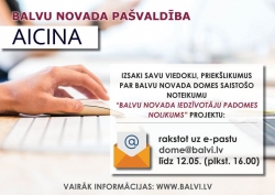 Aicina izteikt viedokli par saistošo noteikumu projektu