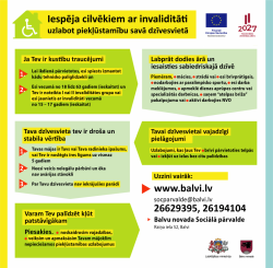 Plānots atbalsts cilvēkiem ar invaliditāti mājokļa vides pieejamības nodrošināšanā