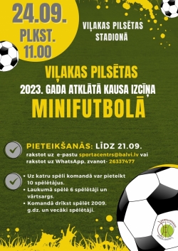 Aicinām komandas pieteikties Viļakas pilsētas 2023. gada atklātā kausa izcīņai minifutbolā
