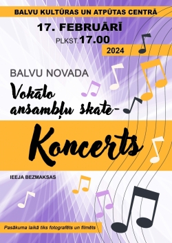 17. februārī Balvu Kultūras un atpūtas centrā izskanēs Balvu novada vokālo ansambļu skate