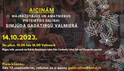 14.oktobrī aicina piedalīties Simjūda gadatirgū Valmierā 2023