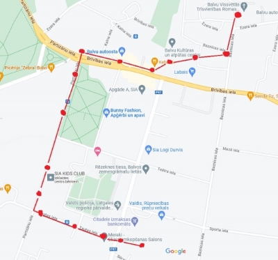 Krusta ceļš pa Balvu pilsētas ielām.