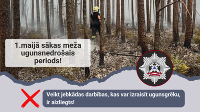 Meža ugunsnedrošais laikposms sākas 1. maijā