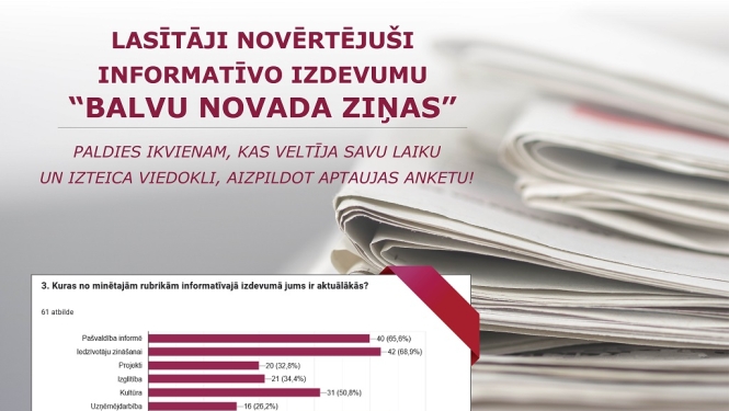 Lasītāji izteikuši viedokli par informatīvo izdevumu “Balvu Novada Ziņas”