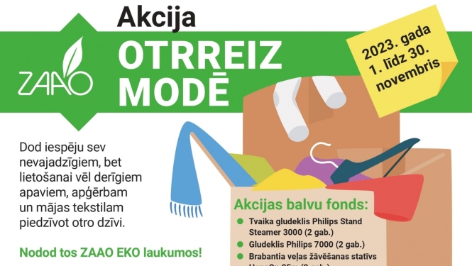 Novembrī norisināsies akcija “Otrreiz modē”