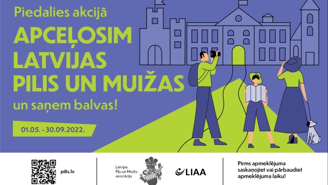 Piedalies akcijā “Apceļosim Latvijas pilis un muižas 2022”