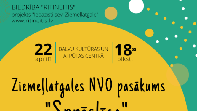 Noskaidroti konkursa „Ziemeļlatgales nevalstisko organizāciju gada balva” nominanti, uzvarētājus apbalvos 22.aprīlī pasākumā “Sprēslīca”