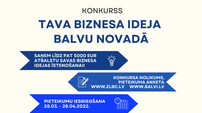 Līdz 28.aprīlim piesakies konkursam “Tava biznesa ideja Balvu novadā”!