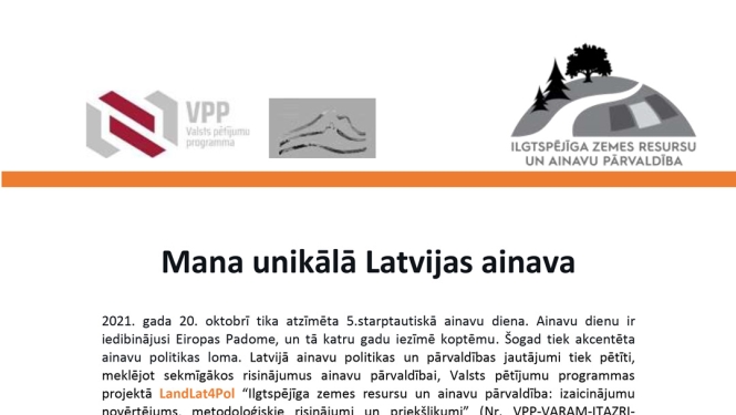 Iespēja piedalīties fotoakcijā “Mana unikālā Latvijas ainava (rudens)”