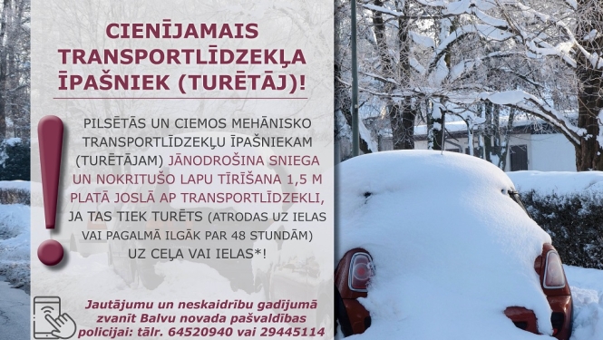 Svarīga informācija transportlīdzekļa īpašniekiem (turētājiem)!