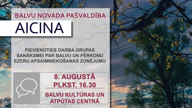 Ssanāksme par Balvu un Pērkonu ezeru apsaimniekošanas zonējumu