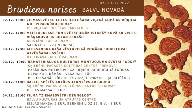 Nedēļas nogales norišu plāns Balvu novadā
