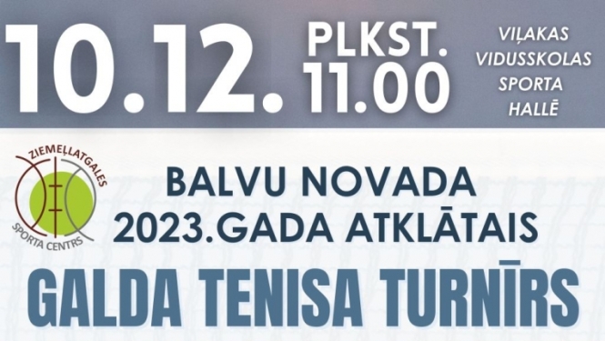 Aicina piedalīties Balvu novada atklātajā galda tenisa turnīrā