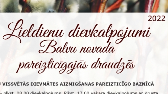 Lieldienu dievkalpojumi Balvu novada pareizticīgajās draudzēs