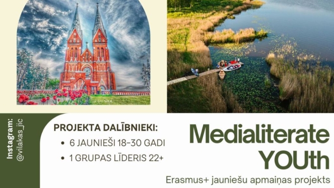 Iespēja piedalīties Erasmus+ jauniešu apmaiņas projektā “Medialiterate YOUth” 