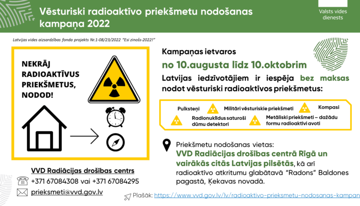 2022. gadā tiks organizēta vēsturiski radioaktīvo priekšmetu nodošanas kampaņa