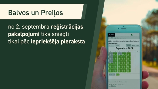 No 2.septembra Balvos CSDD reģistrācijas pakalpojumus piedāvās pēc principa “piesakies iepriekš” 