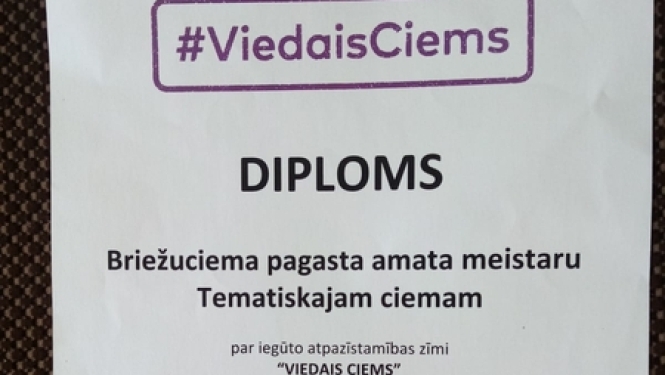 Atpazīstamības zīmi #VIEDAISCIEMS ir saņēmis Briežuciems!