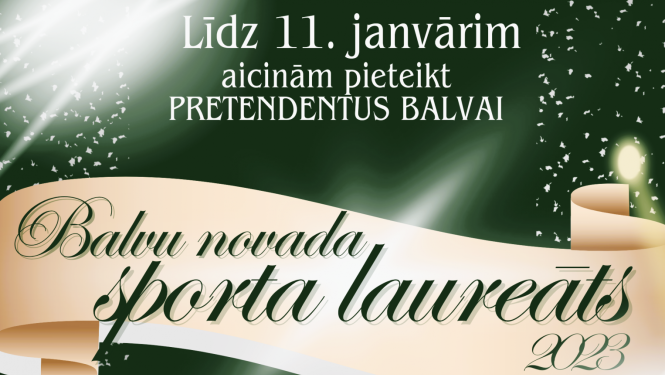 Aicinām pieteikt pretendentus balvai "Sporta laureāts 2023"