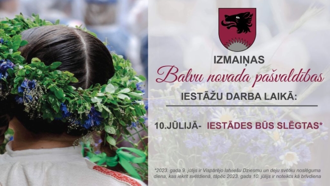 Izmaiņas pašvaldības iestāžu darba laikā