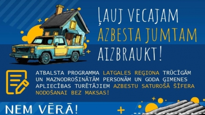 Turpinās atbalsta programma azbesta šīfera krājumu nodošanai Latgales reģionā