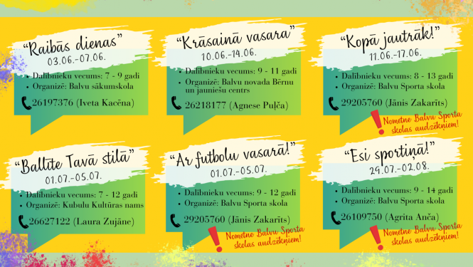 Balvu novada nometnes 2024.gadā 