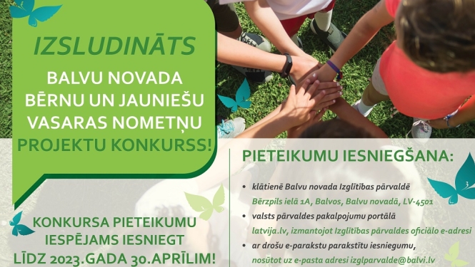 Par Balvu novada bērnu un jauniešu vasaras nometņu projektu konkursa nolikuma apstiprināšanu