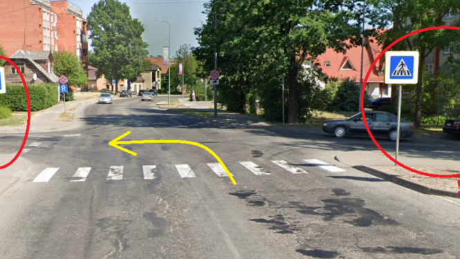 Pagrieziens no Brīvības ielas uz Baznīcas ielu.