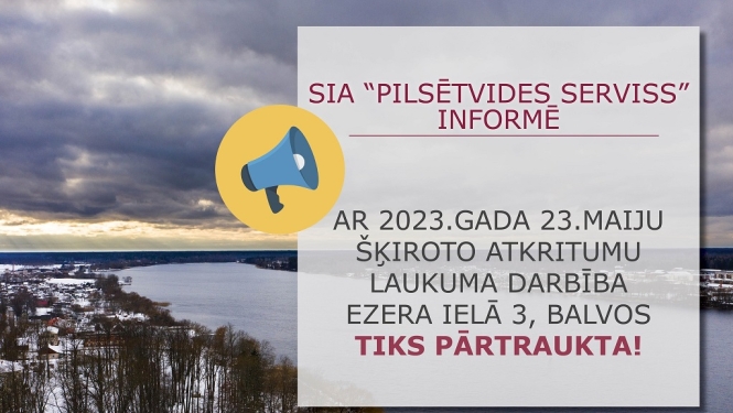 Pārtrauks laukuma darbību