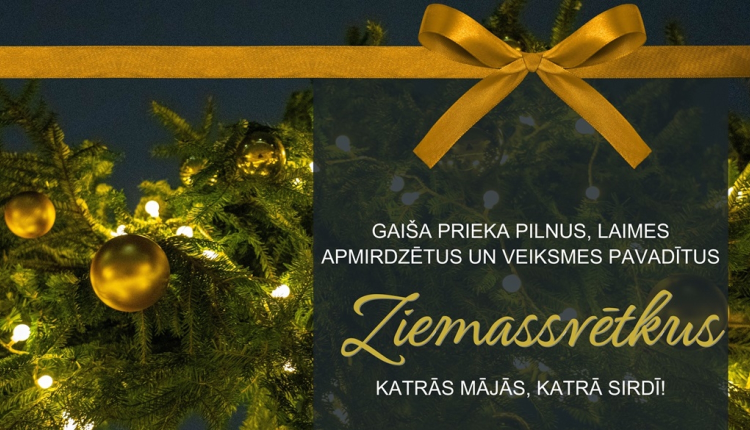 Gaiša prieka pilnus, laimes apmirdzētus un veiksmes pavadītus Ziemassvētkus katrās mājās!