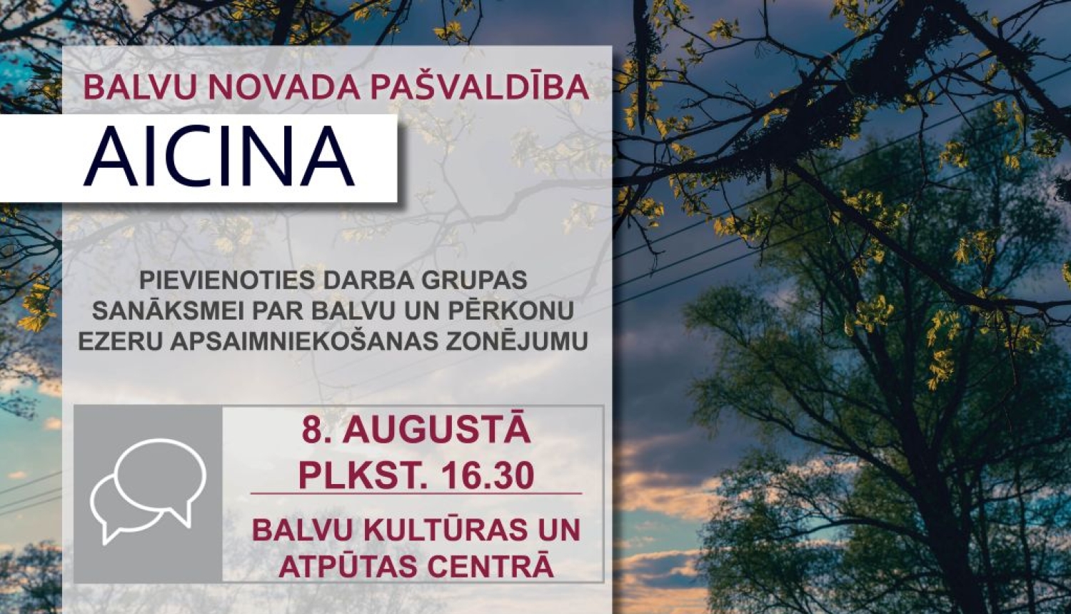 Ssanāksme par Balvu un Pērkonu ezeru apsaimniekošanas zonējumu