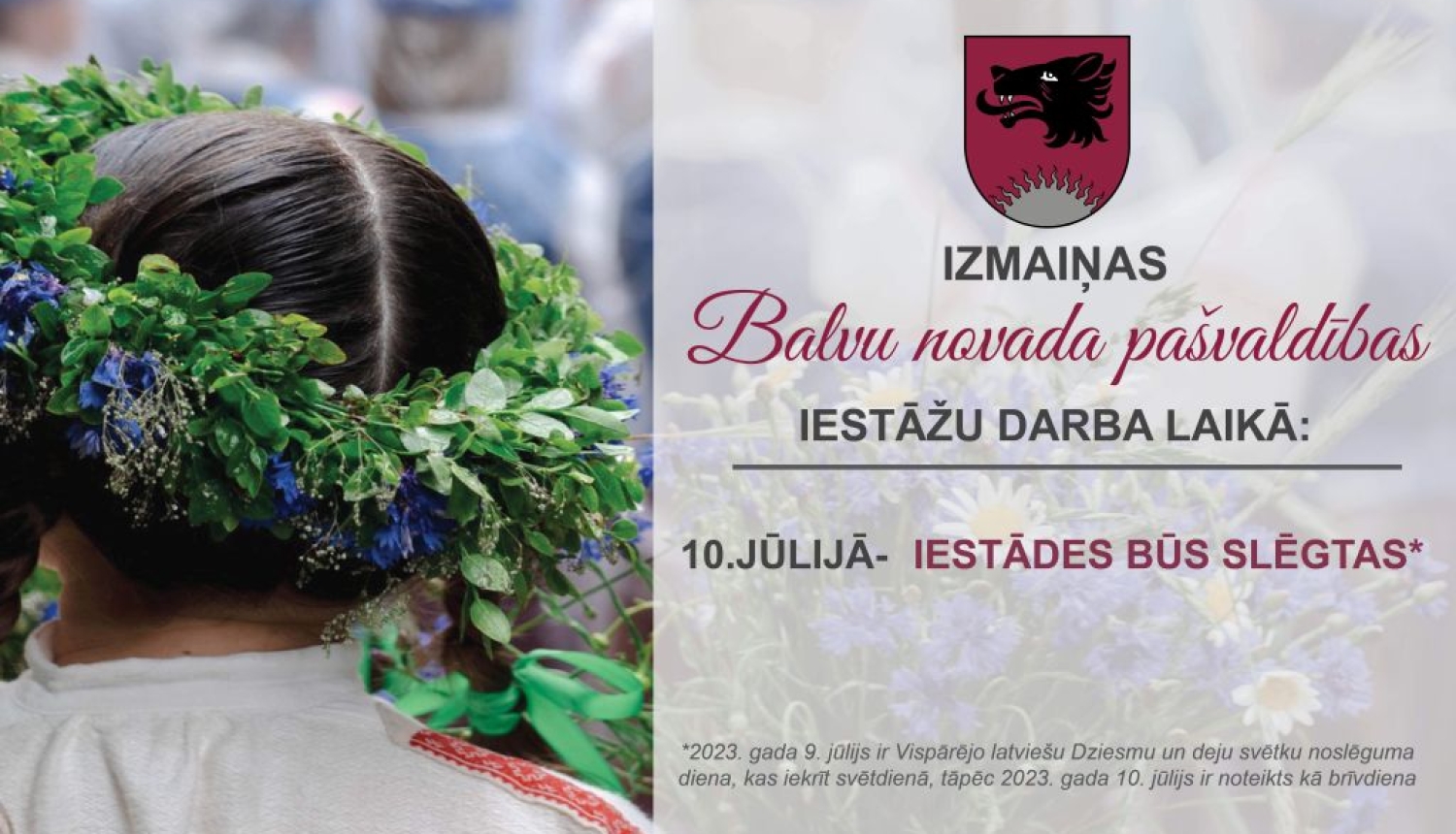 Izmaiņas pašvaldības iestāžu darba laikā